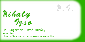 mihaly izso business card